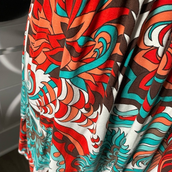 Milly New York Orange & Turquoise Floral Sun Dress Size Small - Picture 4 of 9